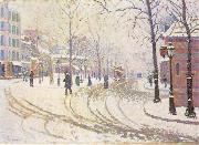 Paul Signac Le boulevard de Clichy, la neige oil painting